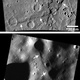 Contraction of Mercury has resulted in numerous fault scarps, including the goliath, 1000 km-long Enterprise Rupes (top), and numerous smaller, 10 km scarps (bottom). Image: NASA/Johns Hopkins University Applied Physics Laboratory/Carnegie Institution of Washington/Smithsonian Institution